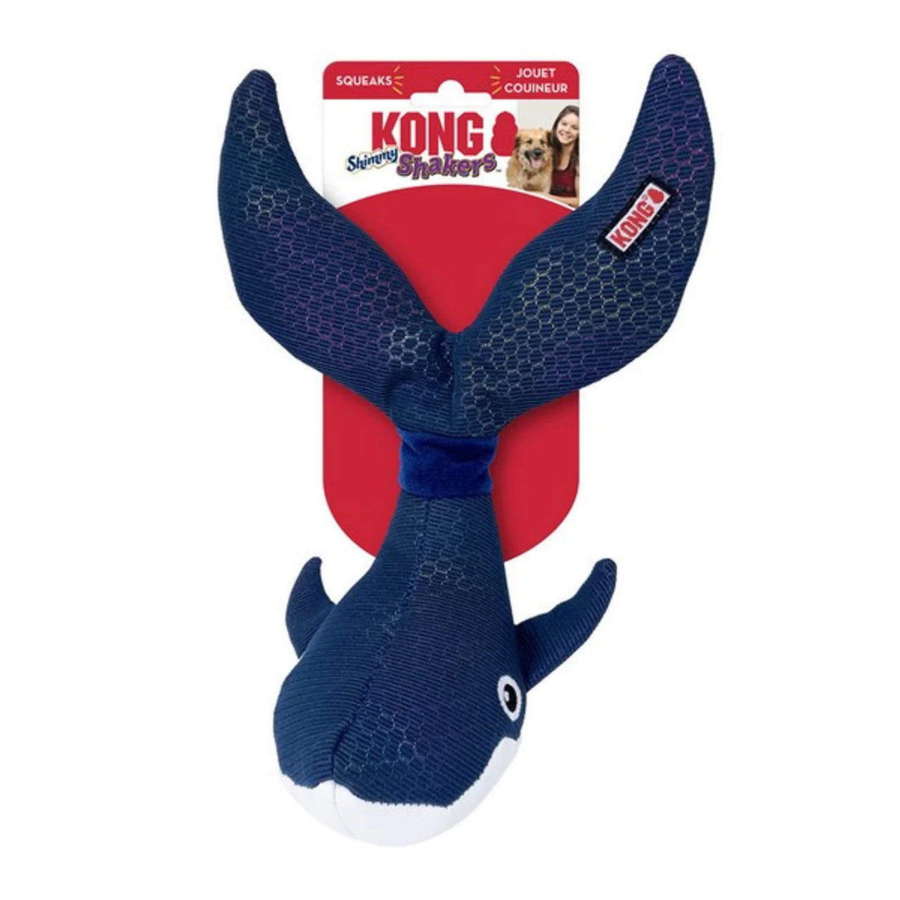 KONG Shimmy Shakers Whale Dog Toy | Thrashing & Fun