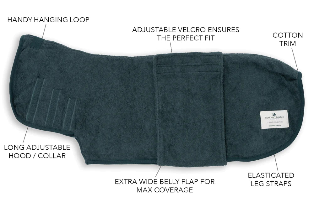 Ruff and Tumble Drying Coat - Forrest Green Lancashire Dog Treats