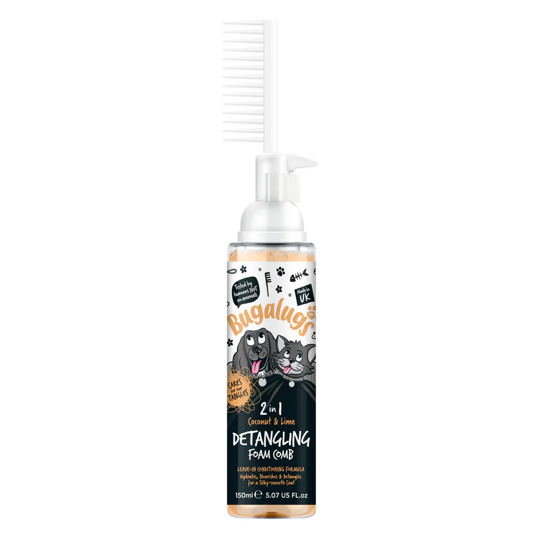 Bugalugs - 2 in 1 Coconut & Lime Detangling Foam Comb