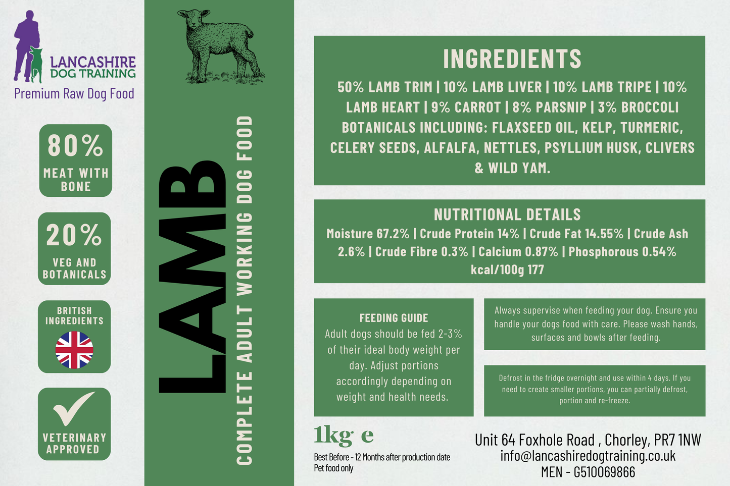 Lamb Raw Dog Food | Rich & Digestible Raw Meals for Dogs