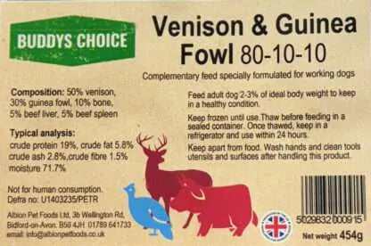 Albion Foods - Buddy's Choice Venison & Guinea Fowl (454g)