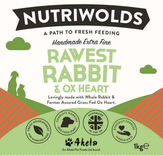 Nutriwolds Rawest Rabbit and Ox Heart Single Protein 1kg